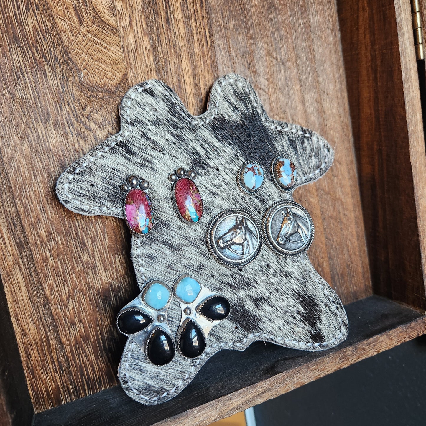 Cowhide Earring Holder