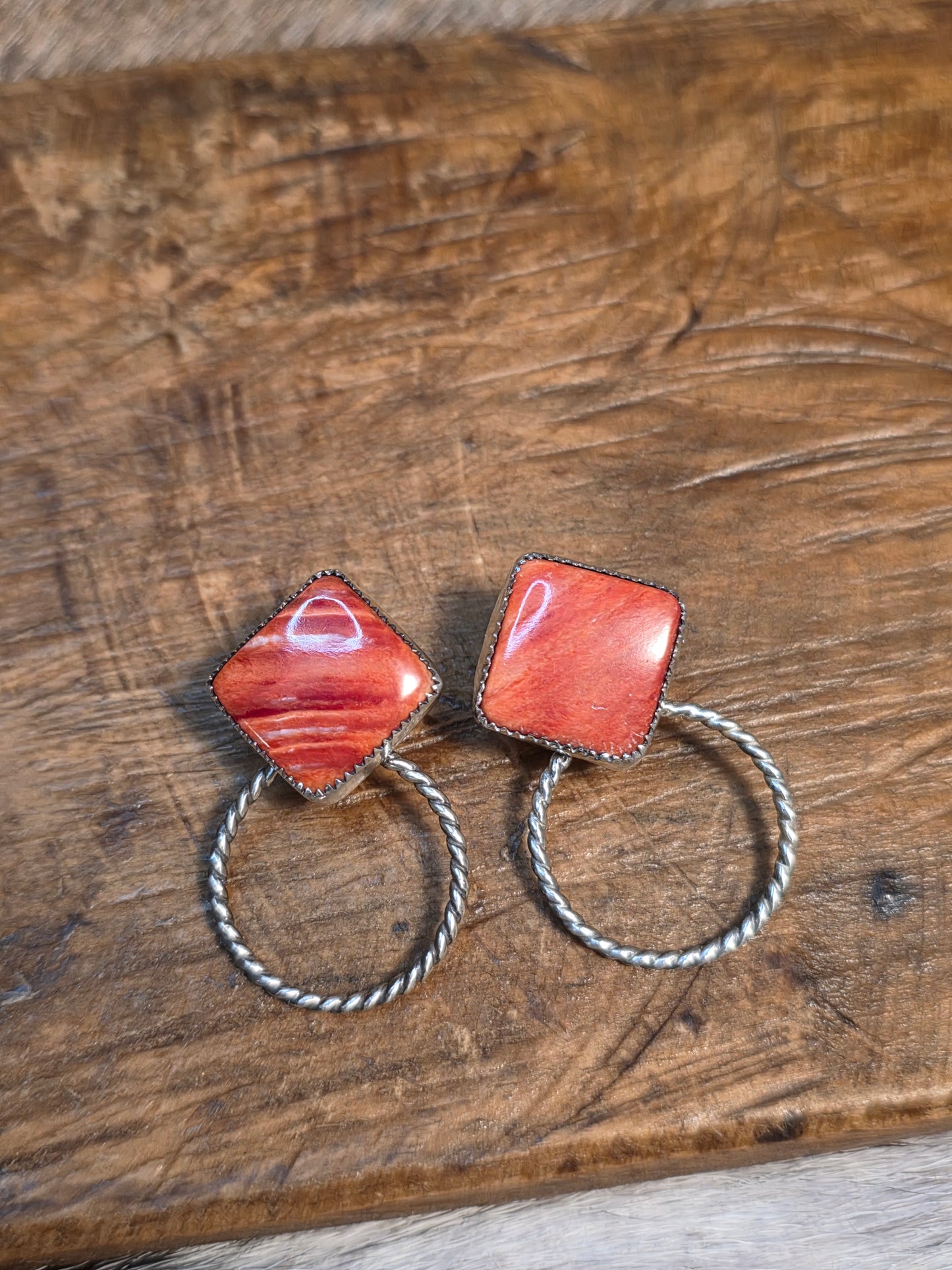 Red Spiny Oyster Earrings