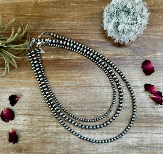 NEW! Build your own Sterling Silver Pearls Necklace 3-4-5-6-8-10-12-14 mm