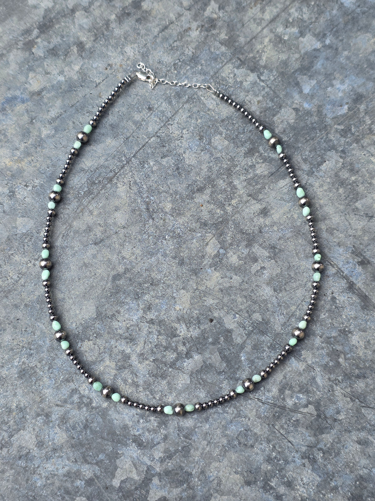 Turquoise & Sterling Pearl Necklace