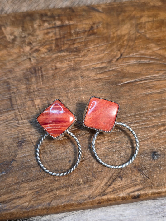 Red Spiny Oyster Earrings