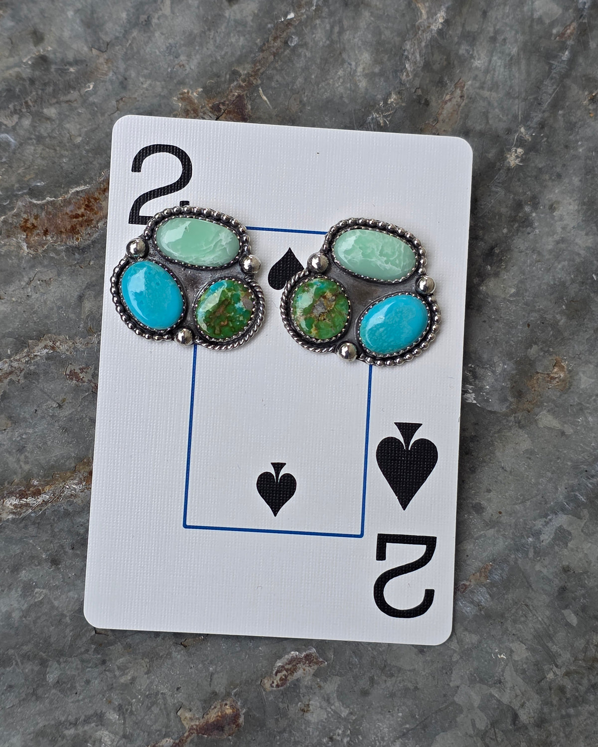 Mixed Stone Cluster Earrings