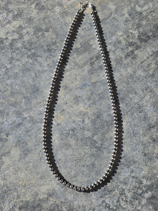 22" 5mm Sterling Pearl Necklace