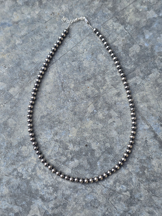 18" 6mm Sterling Pearl Necklace